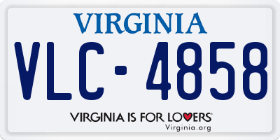 VA license plate VLC4858