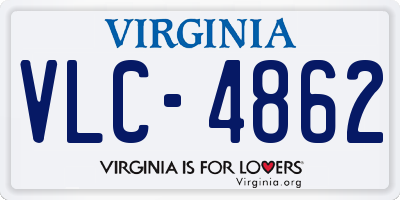 VA license plate VLC4862