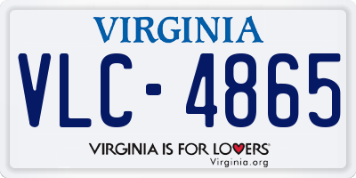 VA license plate VLC4865