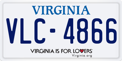 VA license plate VLC4866
