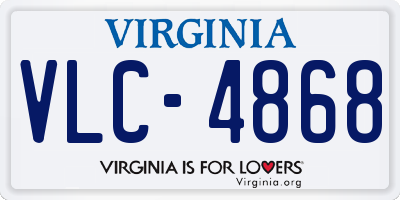 VA license plate VLC4868