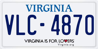 VA license plate VLC4870