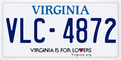 VA license plate VLC4872