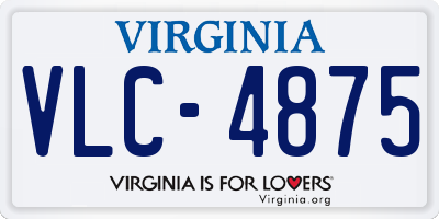VA license plate VLC4875