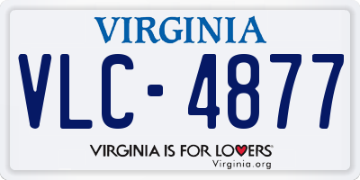 VA license plate VLC4877