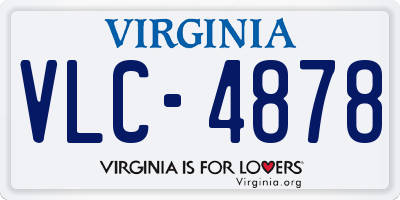 VA license plate VLC4878