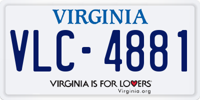 VA license plate VLC4881