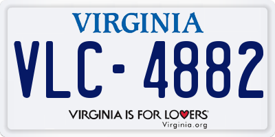 VA license plate VLC4882