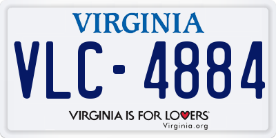 VA license plate VLC4884