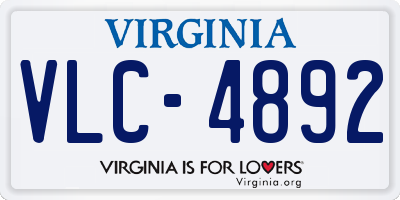 VA license plate VLC4892