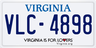 VA license plate VLC4898