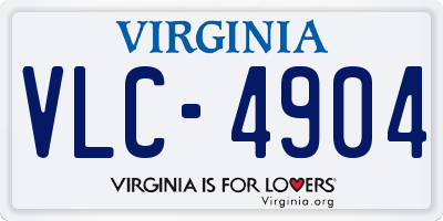VA license plate VLC4904