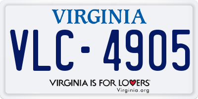 VA license plate VLC4905