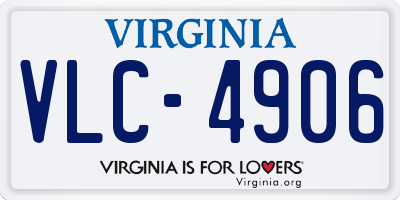 VA license plate VLC4906