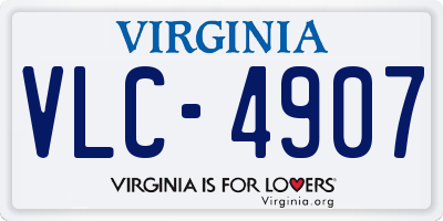 VA license plate VLC4907