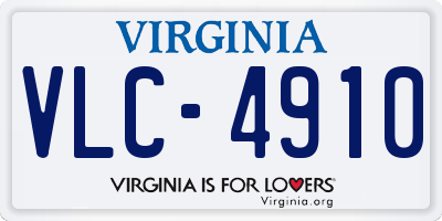 VA license plate VLC4910