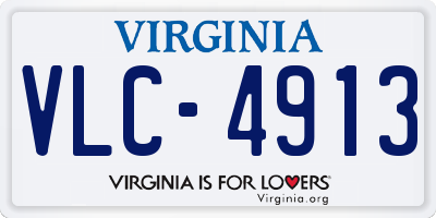VA license plate VLC4913