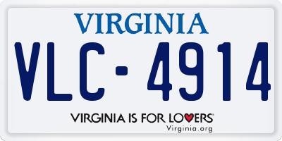 VA license plate VLC4914
