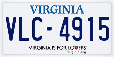 VA license plate VLC4915