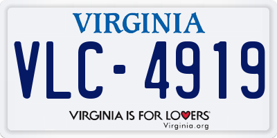 VA license plate VLC4919