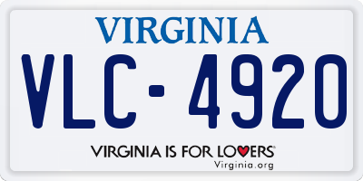 VA license plate VLC4920