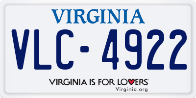 VA license plate VLC4922