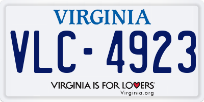 VA license plate VLC4923