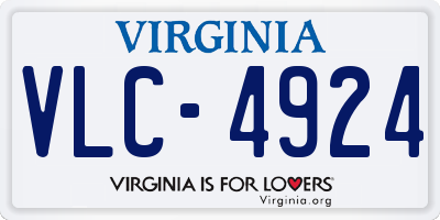 VA license plate VLC4924