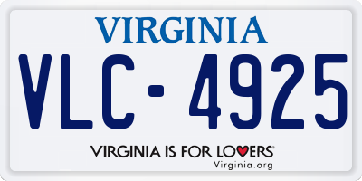 VA license plate VLC4925
