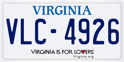 VA license plate VLC4926