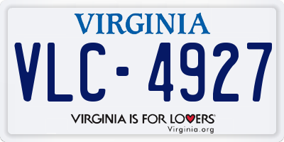 VA license plate VLC4927