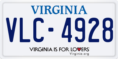 VA license plate VLC4928