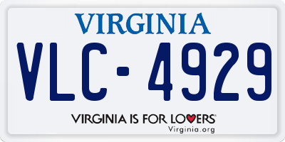 VA license plate VLC4929