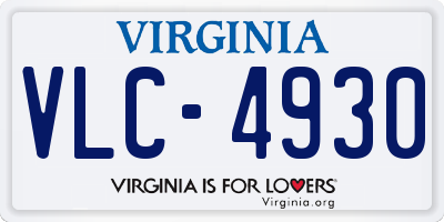 VA license plate VLC4930