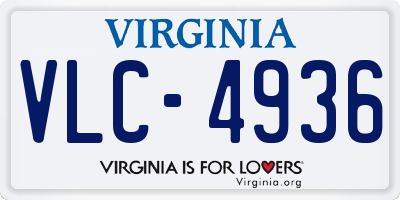 VA license plate VLC4936