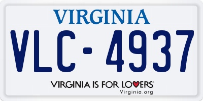 VA license plate VLC4937