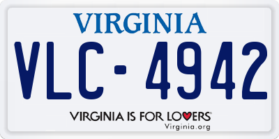 VA license plate VLC4942