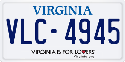 VA license plate VLC4945