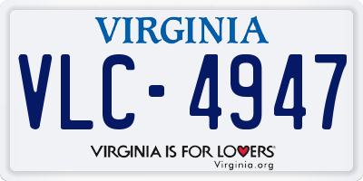 VA license plate VLC4947
