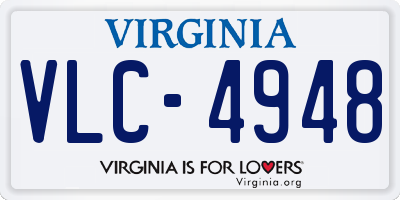 VA license plate VLC4948