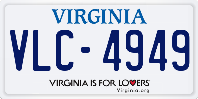 VA license plate VLC4949