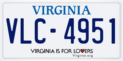 VA license plate VLC4951