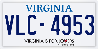 VA license plate VLC4953