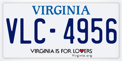 VA license plate VLC4956