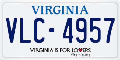 VA license plate VLC4957