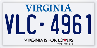 VA license plate VLC4961