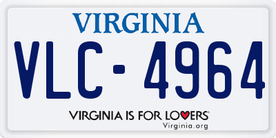 VA license plate VLC4964