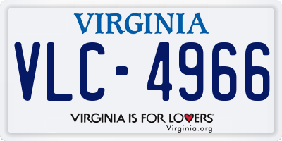 VA license plate VLC4966