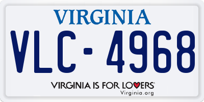VA license plate VLC4968