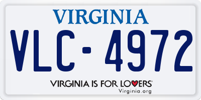 VA license plate VLC4972